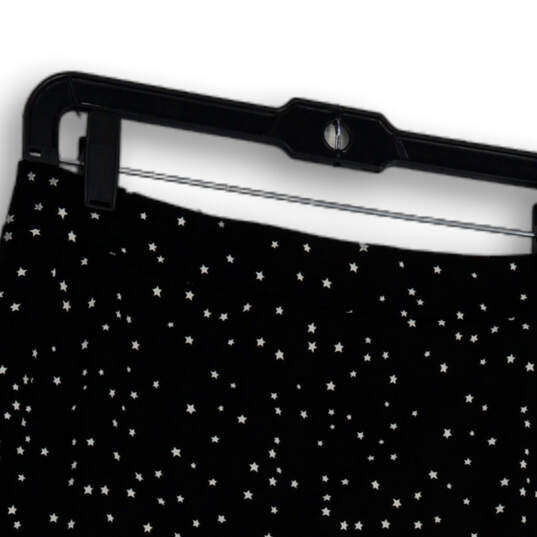 Womens Black Star Print Back Zip Ruffle Hem Short A-Line Skirt Size Medium image number 1