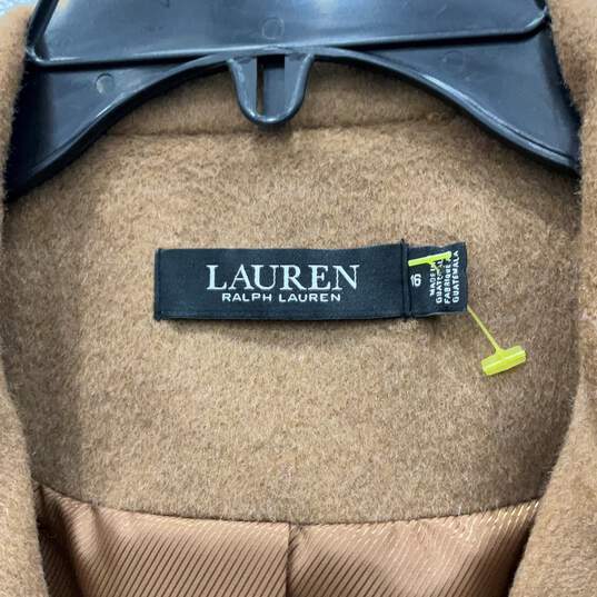 Lauren Ralph Lauren Womens Brown Long Sleeve Button Front Overcoat Size 16 image number 3