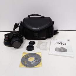 Nikon D40 Digital Camera & Accessories in Bag