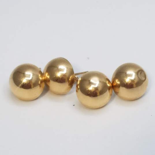 14K Gold Dome Post Earring Bundle 2pcs 1.7g DAMAGED image number 1