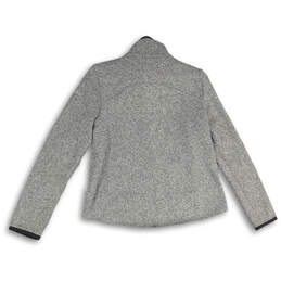 Womens Gray Heathered Long Sleeve Mock Neck Full-Zip Jacket Size 4 alternative image