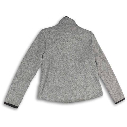 Womens Gray Heathered Long Sleeve Mock Neck Full-Zip Jacket Size 4 image number 2