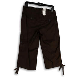 NWT Womens Brown Flat Front Cargo Pockets Stretch Capri Pants Size 4 alternative image