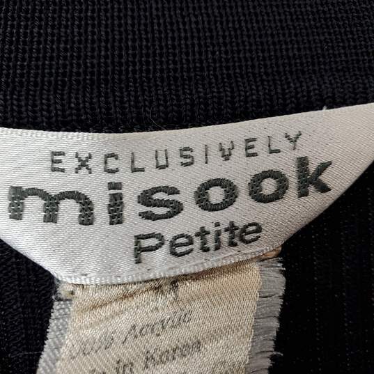 Misook Petite Black Open Front Cardigan Sweater Women's M image number 4