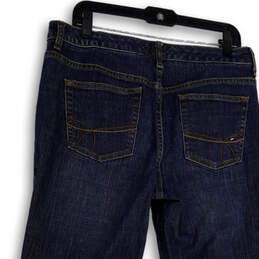 Womens Blue Denim Dark Wash Stretch Pockets Straight Leg Jeans Size 12S alternative image