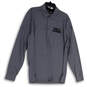 Mens Gray Long Sleeve Button Regular Fit Collared Pullover Polo Shirt Sz L image number 1