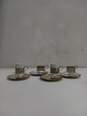 Set of Four Metal Demitasse Saucer Cups & Cup Holders image number 2