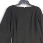 Womens Black Bell Sleeve Crew Neck Back Zip Shift Dress Size 8W image number 3