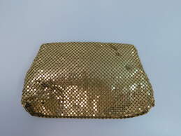 Vintage Whiting & Davis Gold Tone Mesh Rhinestone Clasp Evening Bag 117.6g alternative image