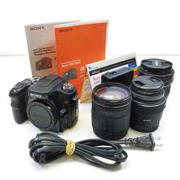 Sony Alpha a100 10.2MP Digital SLR Camera with 3 Lenses
