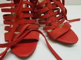 Sam Edelman Red Suede Gladiator Block Heel Sandals Womens Size 9 alternative image