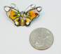 VNTG 925 Norway David Andersen Guilloché Enamel Butterfly Brooch image number 4