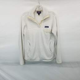 Patagonia White 1/4 Button Up Knit Pullover WM Size S