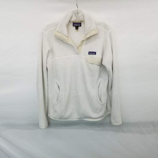 Patagonia White 1/4 Button Up Knit Pullover WM Size S image number 1