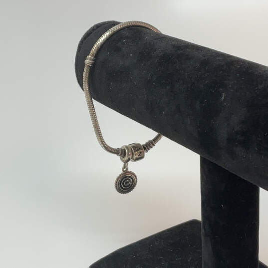 Designer Pandora S925 Sterling Silver Snake Chain Dangle Charm Bracelet image number 1