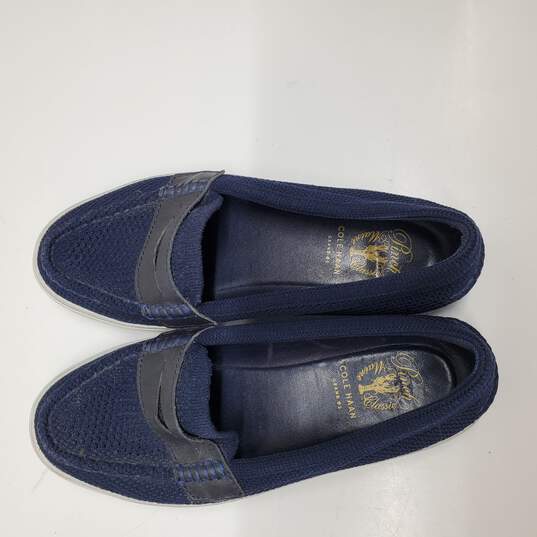 Wm Cole Haan Grand OS Navy Blue Loafers Sz 5B image number 4