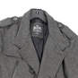 Mens Grey Long Sleeve Double Breasted Peacoat Jacket Size Large image number 3