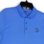 Mens Blue Short Sleeve Collared Stretch Pullover Polo Shirt Size Medium image number 3