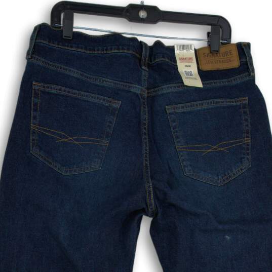 NWT Mens Dark Blue Denim Stretch Pockets Straight Leg Jeans Size 34x30 image number 4