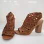 Topshop Nuvo Suede Peep Toe Slingback Sandals Heels Women's Size 39 image number 1