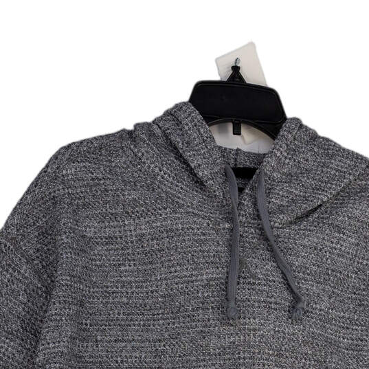 Mens Gray Long Sleeve Drawstring Kangaroo Pocket Pullover Hoodie Size XL image number 3