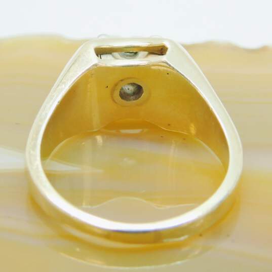 Vintage 14K Yellow Gold 0.56 CT Diamond Textured Men's Ring 9.8g image number 5