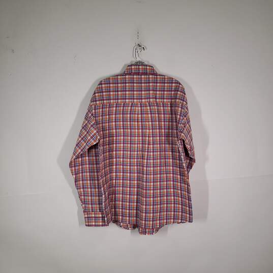 Mens Plaid Regular Fit Collared Long Sleeve Button-Up Shirt Size Large image number 2