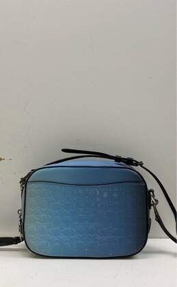 Coach Camera Bag In Blue Ombre Signature Leather