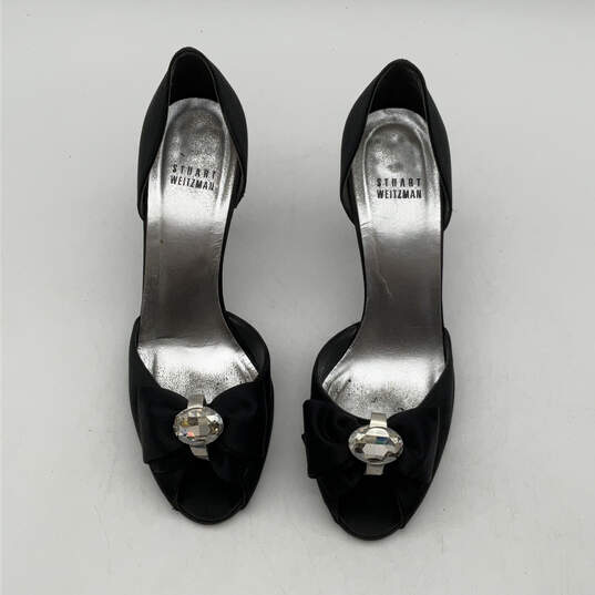 NIB Womens Black Peep Toe Slip-On Stiletto D'Orsay Heels Size 9 M image number 5