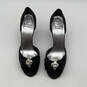 NIB Womens Black Peep Toe Slip-On Stiletto D'Orsay Heels Size 9 M image number 5