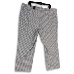 NWT Womens White Black Plaid Flat Front Stretch Modern Fit Ankle Pants 22W alternative image