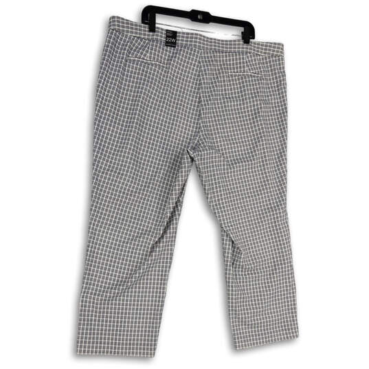 NWT Womens White Black Plaid Flat Front Stretch Modern Fit Ankle Pants 22W image number 2