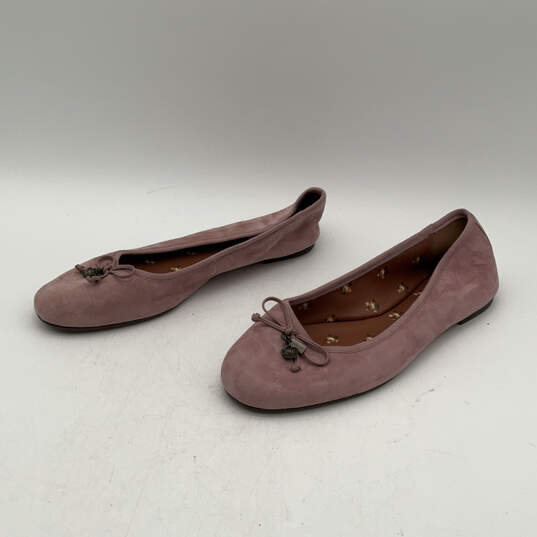 Womens Lola Pink Suede Round Toe Low Top Slip-On Ballet Flats Size 10 image number 4