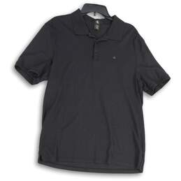 Calvin Klein Mens Black Spread Collar Short Sleeve Polo Shirt Size Large