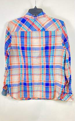 Talbots Women Multicolor Plaid Button Up Shirt Sz 8 alternative image