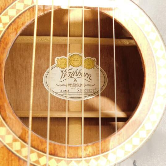 George Washburn Brand D-100M Model Wooden 6-String Acoustic Guitar w/ Gig Bag image number 7