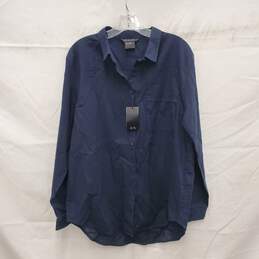 Armani Exchange MN's Cotton Blend Dark Blue Button Shirt Size XL