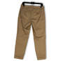 Womens Tan Flat Front Slash Pockets Straight Leg Dress Pants Size 4 image number 2
