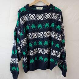 Woolen Mills Blarney Shamrock Snowflake Pullover Sweater Men's XXL