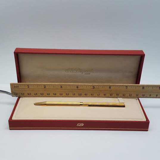 St Dupont Gold Filled Twist Ball Pint Pen W/Case 26.4g image number 6