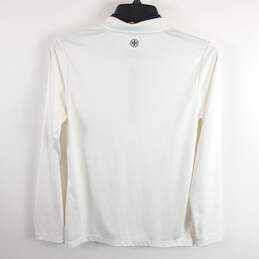 Tory Burch Women White Quarter Zip Sweatshirt Sz 2 alternative image