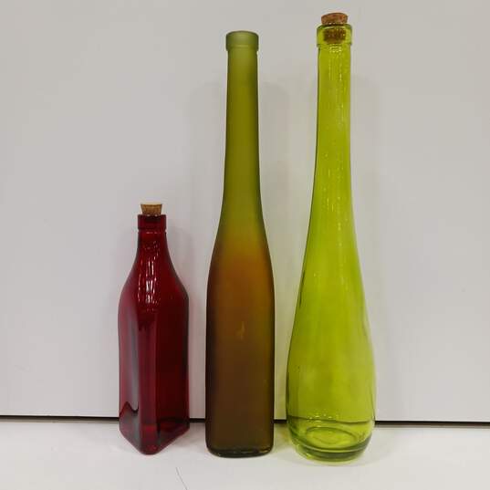 Bundle of 3 Decorative Glass Bottles image number 1