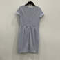 NWT Womens Blue Short Sleeve Back Zip Round Neck Bodycon Dress Size 8 image number 1