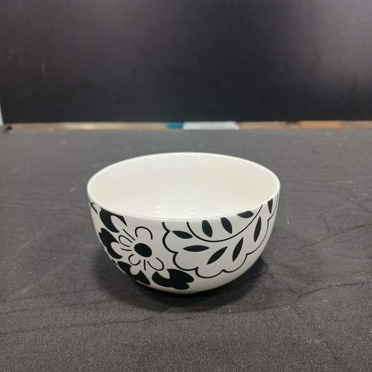 4pc. Martha Stewart Collection Black & White Floral Print Snack Bowl Set image number 4