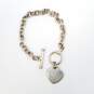 Sterling Silver Rolo Chain Heart Tag Toggle Bracelet 7 1/2in 16.9g image number 5