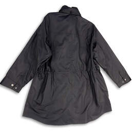 Mens Black Mock Neck Pockets Long Sleeve Full-Zip Rain Jacket Sz 1X 16W-18W alternative image