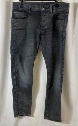 G-Star Mens Dark Gray 3301 Slim Fit 5-Pocket Design Denim Skinny Jeans Size M/34