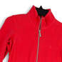 Womens Red Long Sleeve Mock Neck Regular Fit Pockets Full-Zip Jacket Sz XS image number 3