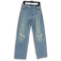 Hollister Womens Blue Denim Light Wash 5-Pocket Design Boyfriend Jeans W29 L31