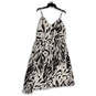 NWT Womens White Gray Pleated Spaghetti Strap Fit & Flare Dress Size XL image number 3